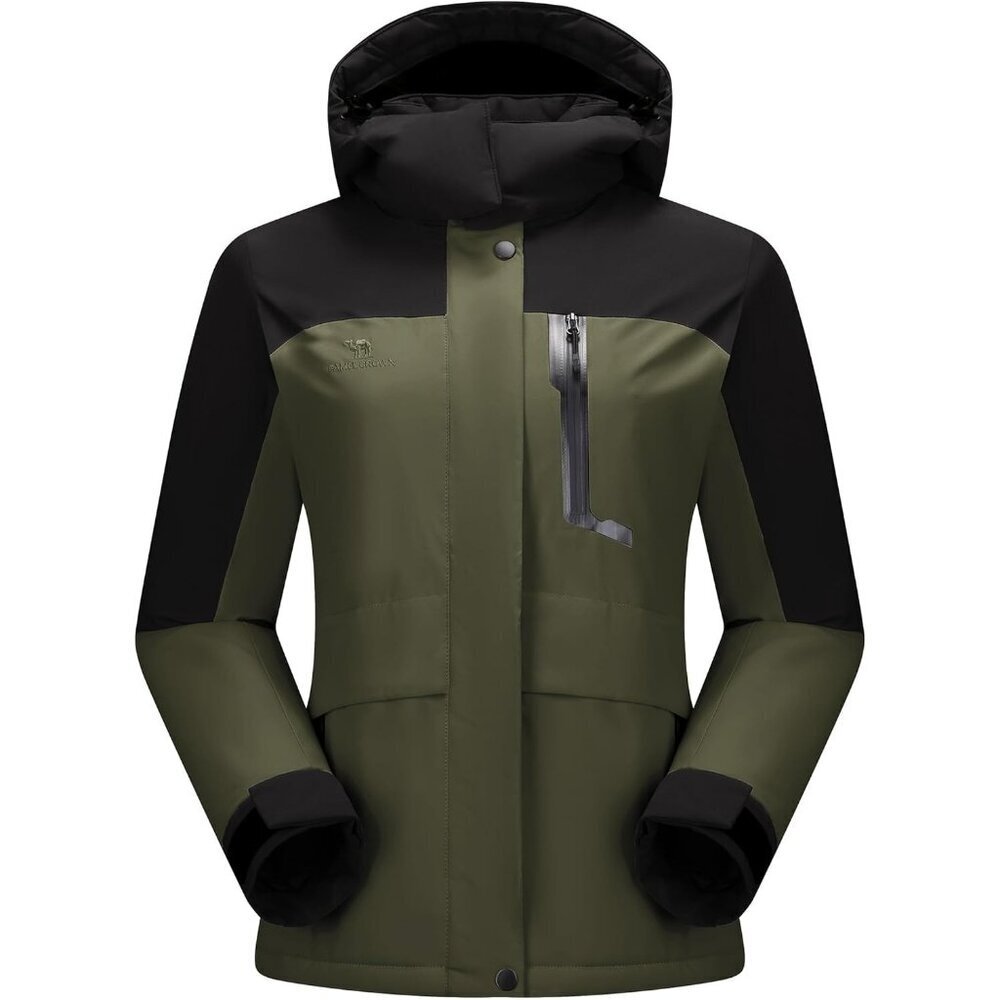 Women's A-Green Hooded Snow Ski Jacket Coat Fabric Soft Fleece Waterproof Stain